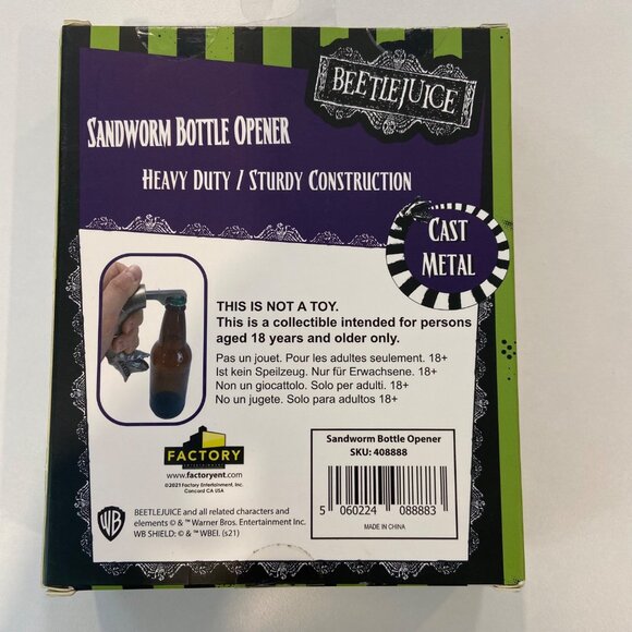 Beetlejuice Sandworm Bottle Opener By Factory  Cast Metal  Sturdy Heavy Duty Des - Picture 6 of 12